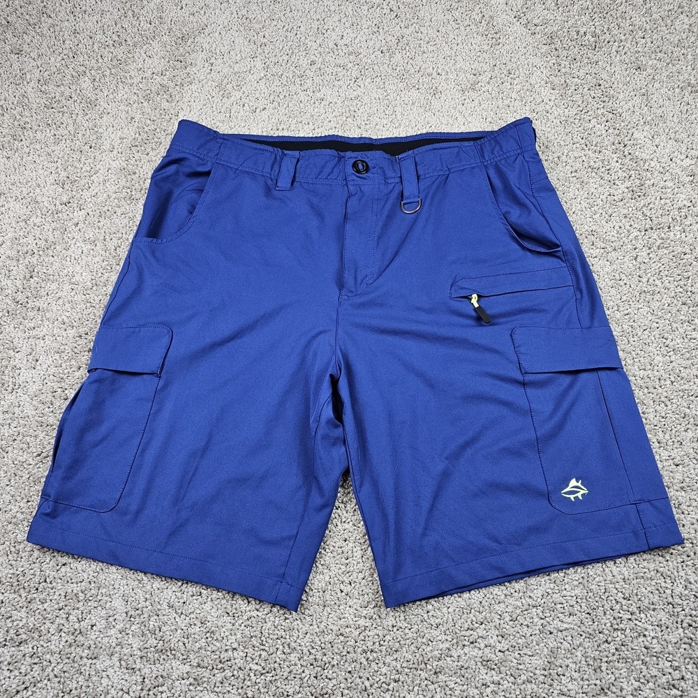 Loco Skailz Shorts Men's Size 40 Blue Performance Fishing 8 Pockets Cargo Strech
